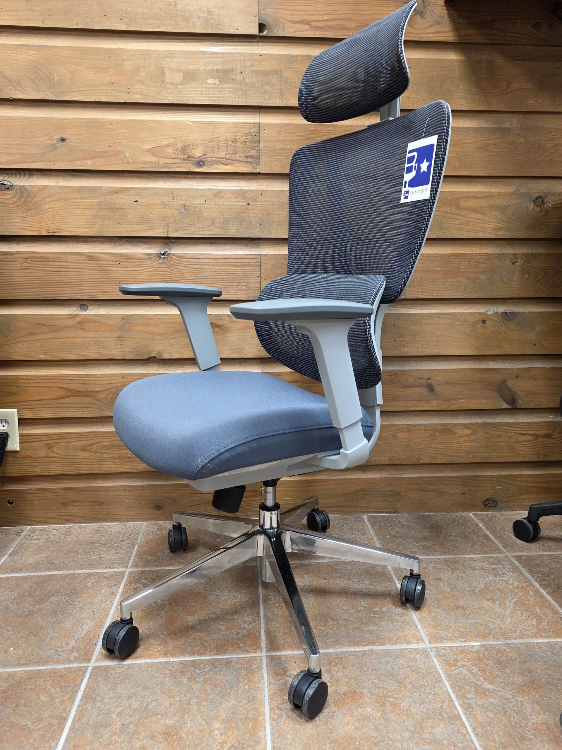 Echo - Ergonomic Mesh Back, Fabric Seat, Office Chair with Adjustable Headrest, and Adjustable Seat.