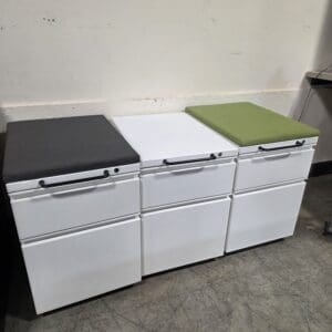 Used Smartfile Herman Miller 2-Drawer Mobile Pedestal with Optional Cushion Top – Used, High-Quality, with Lock (Check description about KEYS)