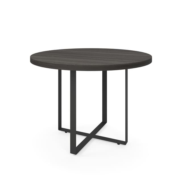 42" Round Modern Conference or Meeting Table w/ Contemporary Metal Base - Image 3