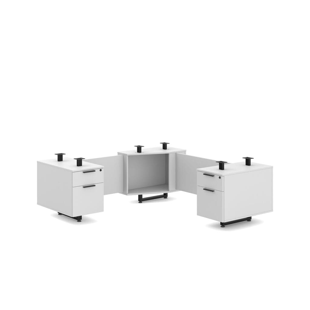 Bianca 72"x72" Double Pedestal L-Shaped Desk (White Drawers ONLY) - Image 2
