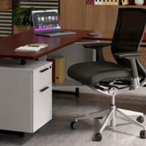 Bianca 72"x72" Double Pedestal L-Shaped Desk (White Drawers ONLY)