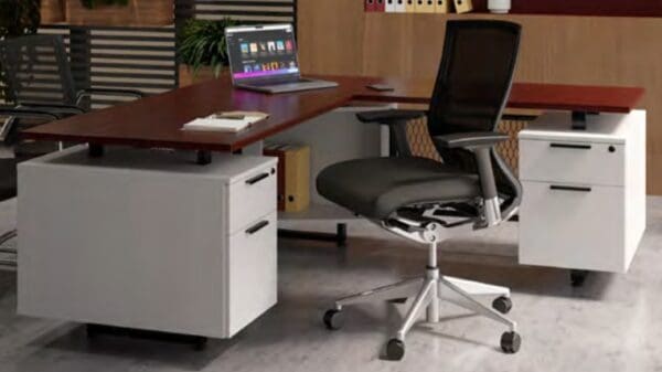 Bianca 72"x72" Double Pedestal L-Shaped Desk (White Drawers ONLY) - Image 3