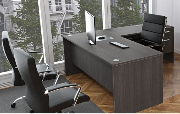 JAX 72"x72" Budget L-Shaped Single Hanging Pedestal Desk - Commercial Grade - Image 3